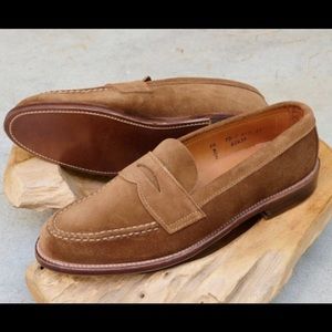 Alden Unlined (LHS) Penny Loafers in Snuff Suede